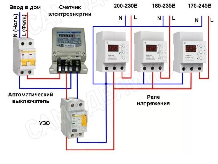 Подключение реле напряжения в 3 фазном Реле напряжения для трехфазной сети фото - DelaDom.ru