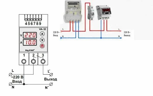 Подключение реле напряжения в однофазной сети Реле напряжения 220 схема подключения