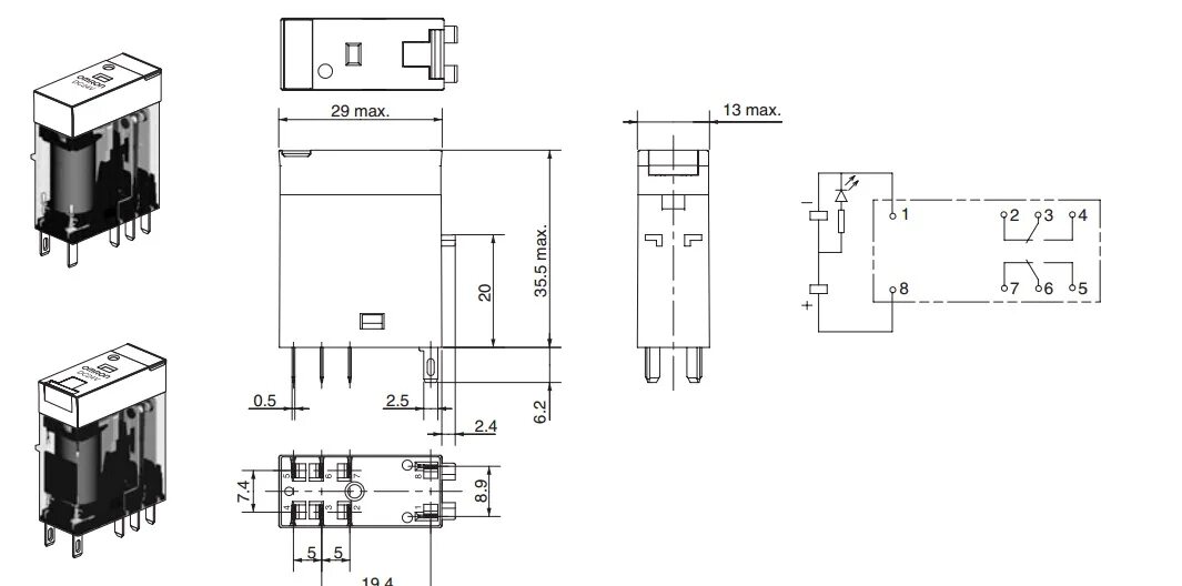 Подключение реле омрон Omron g3pe 225b схема подключения