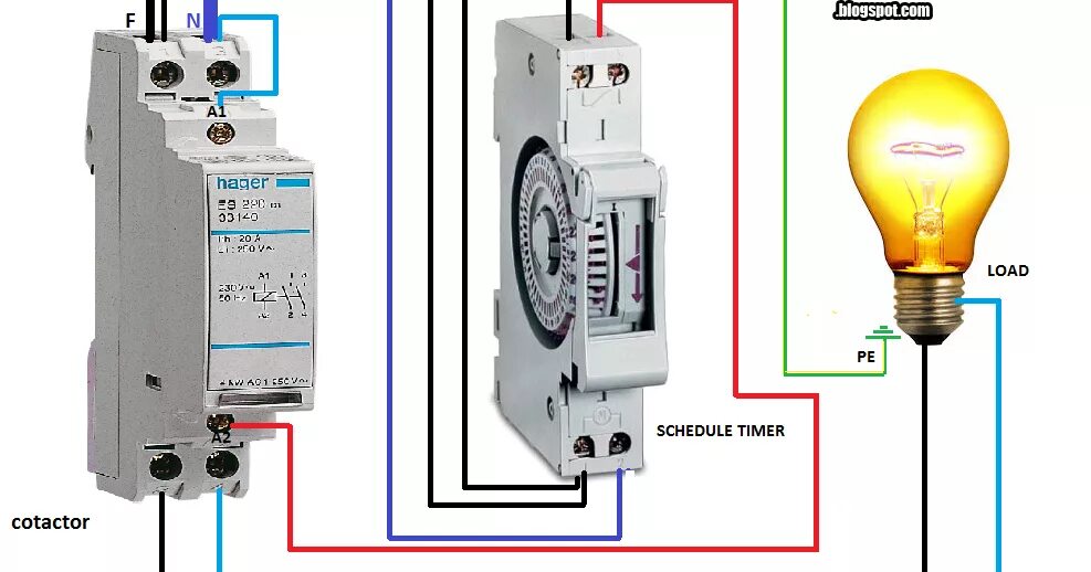 Подключение реле освещенности Digital Timer Wiring Diagram