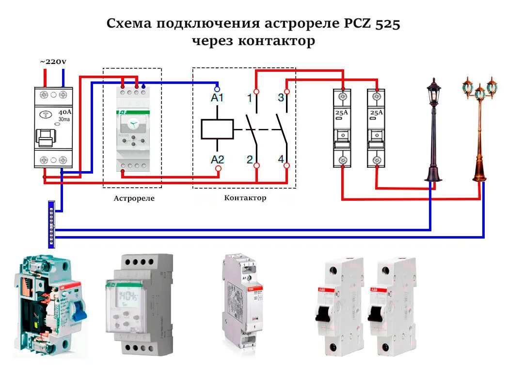 Подключение реле pcz 525 1 Астрономическое реле - схема подключения и настройка PCZ 525, ABB DWA2, EKF TM-A