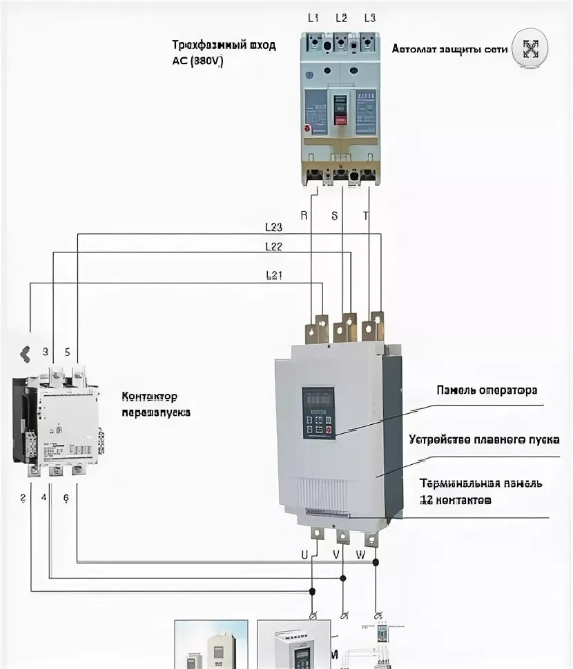 Подключение реле плавного пуска Устройство плавного пуска YHR5-55.0кВтВ/110А купить в Крыму: Симфероподле и Сева