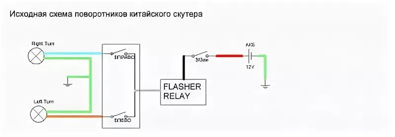 Подключение реле поворотов 3 контакта мотоцикл Многофункциональные поворотники * Клуб любителей китайских скутеров