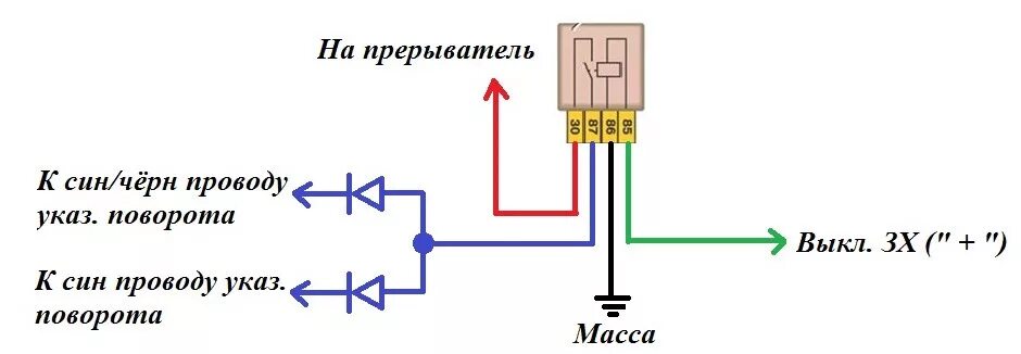 Подключение реле поворотов 781.3777 Автоматическое включение аварийки при движении задним ходом - Lada 21093, 1,5 л,