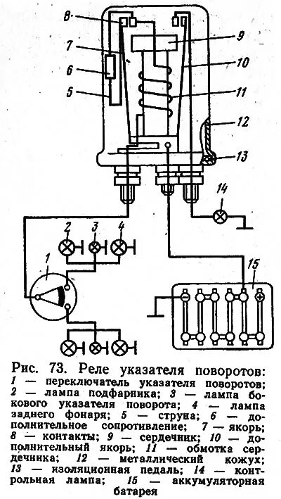 Подключение реле поворотов газ 53 Няспраўнасці асвятлення і светлавой сігналізацыі (ВАЗ-2101 "Жыгулі" 1970-1983 / 