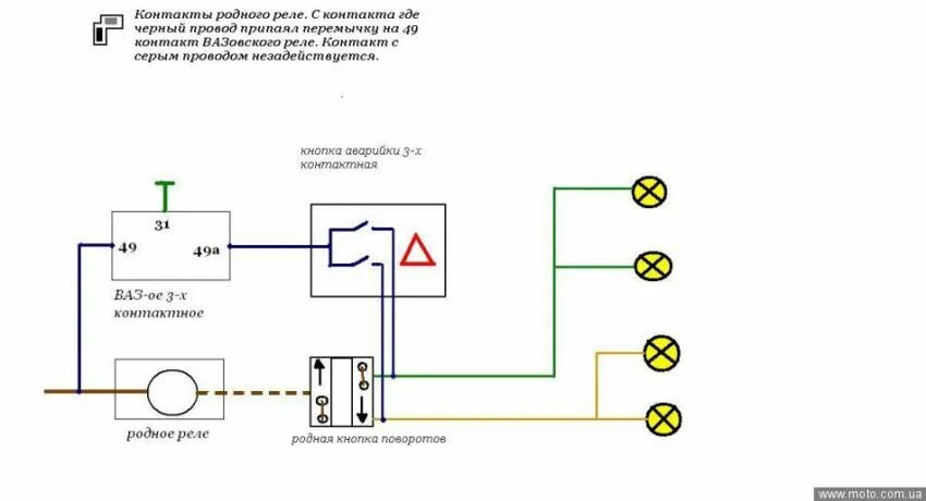 Подключение реле поворотов иж Схема на мотоцикл на реле: найдено 85 картинок