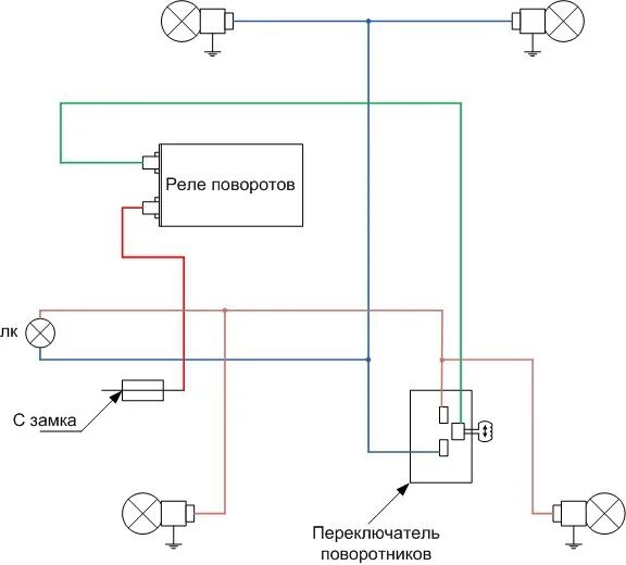 Подключение реле поворотов мотоцикла Всем привет! Подскажите пожалуйста как правильно подключить провода на щиток при