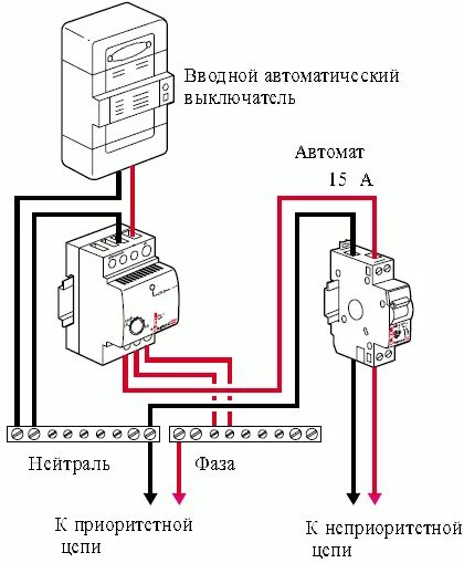 Подключение реле приоритета Реле приоритета нагрузки трехфазное HeatProf.ru