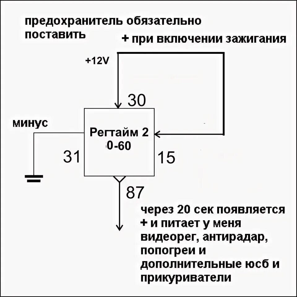 Подключение реле регтайм Реле времени Регтайм 2 0-60 - Honda CR-V (RD4, RD5, RD6, RD7), 2 л, 2006 года эл