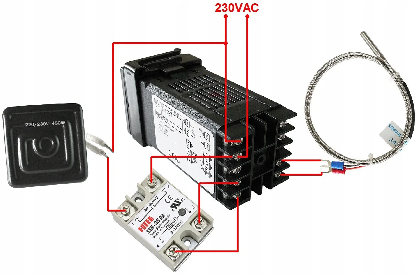 Подключение реле rex 0000122 регулятор температуры rex - c100v датчик ssr 25a radiator купить по цене