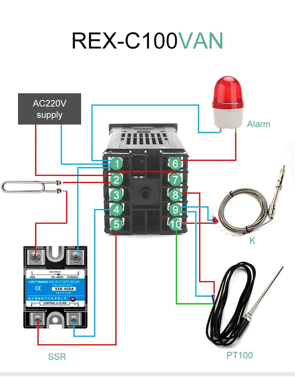 Подключение реле rex c100 Цифровой Интеллектуальный промышленный регулятор температуры PID RKC 220 В релей