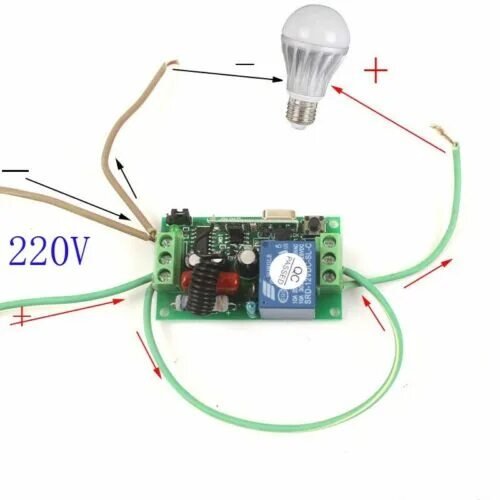 Подключение реле с пультом 220V 110V Wireless Remote Control Switch Relay 1/2/3 Transceiver Light ON/OFF eB