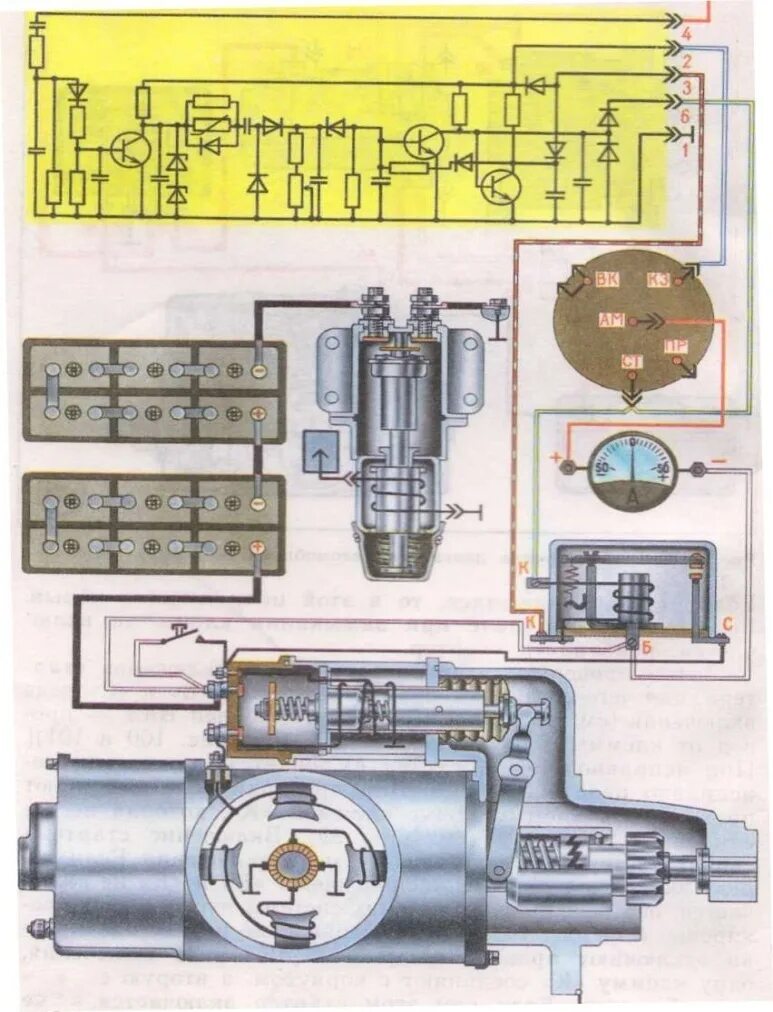 Подключение реле стартера камаз Схема замка камаз