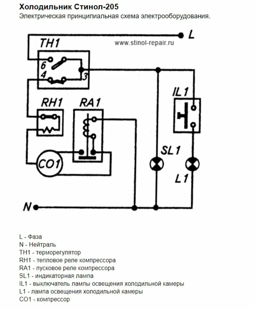 Подключение реле стинол Принципиальная электрическая схема холодильника Стинол-205 Ремонт холодильников 