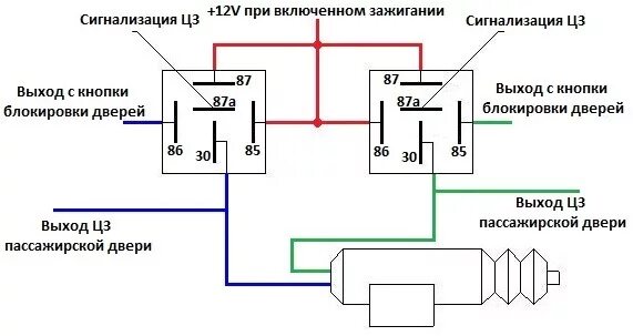 Дополнительные реле для приводов замков задних дверей - Lada Гранта, 1,6 л, 2012