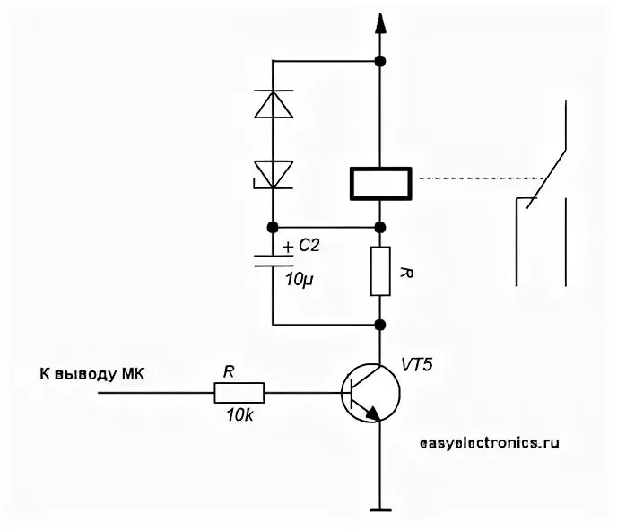 Подключение реле транзистором Форум РадиоКот :: Просмотр темы - Способы включения реле - удержание меньшим ток