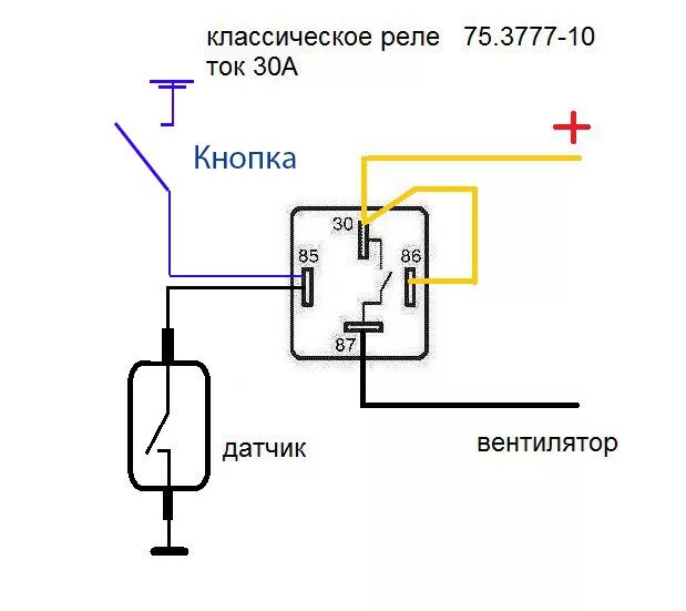 Подключение реле в цепь Нужна помощь по запитки вентилятора - Сообщество "Автоэлектрика" на DRIVE2
