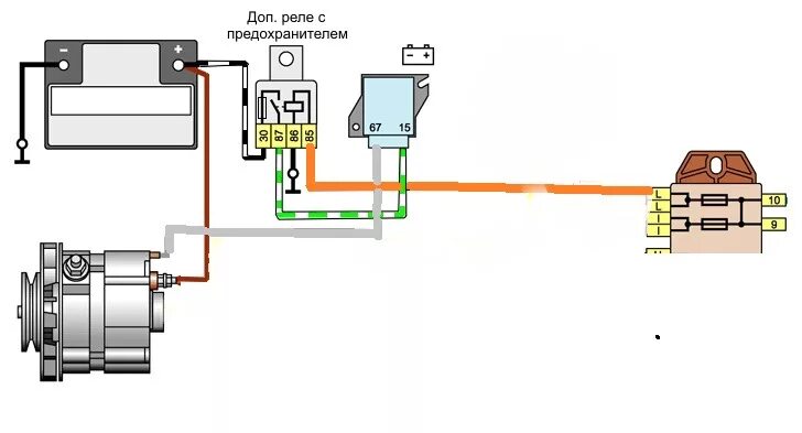Подключение реле ваз 2107 53.Улучшаем схему возбуждения генератора - Lada 21063, 1,2 л, 1980 года электрон