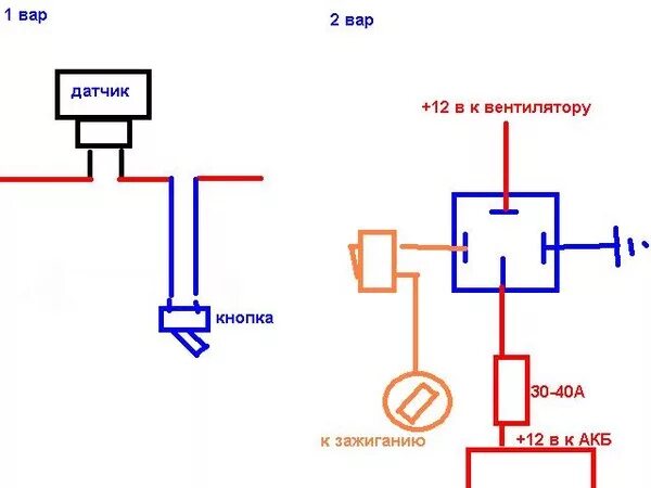 Подключение реле вентилятора ваз 2109 Ответы Mail.ru: как самому сделать кнопку включения вентилятора ваз 2109 карбюра