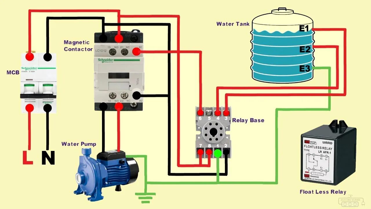 Подключение реле воды water pump automatic on off floatless relay wiring diagram - YouTube