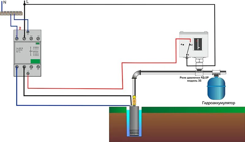 Подключение реле водяного насоса Реле давления РД-2Р модель 35