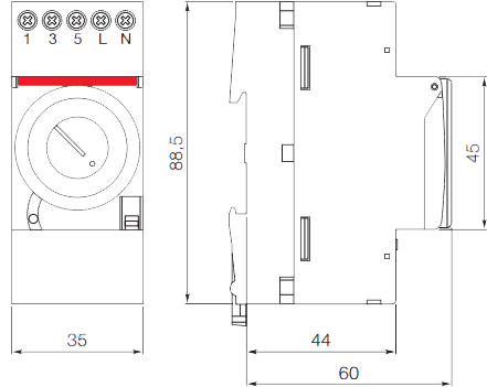 Подключение реле времени abb AT2-7R (2CSM204125R0601)