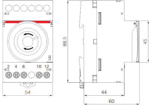 Подключение реле времени abb AT3-R (2CSM204235R0601)