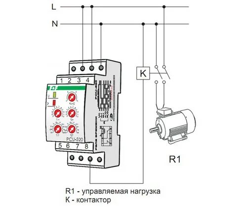 Подключение реле времени через контактор Реле времени PCU-520