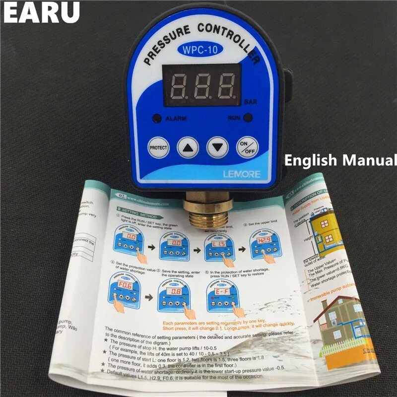 Подключение реле wpc 10 1pc WPC-10 Digital Water Pressure Switch Digital Display WPC 10 Eletronic Pressu