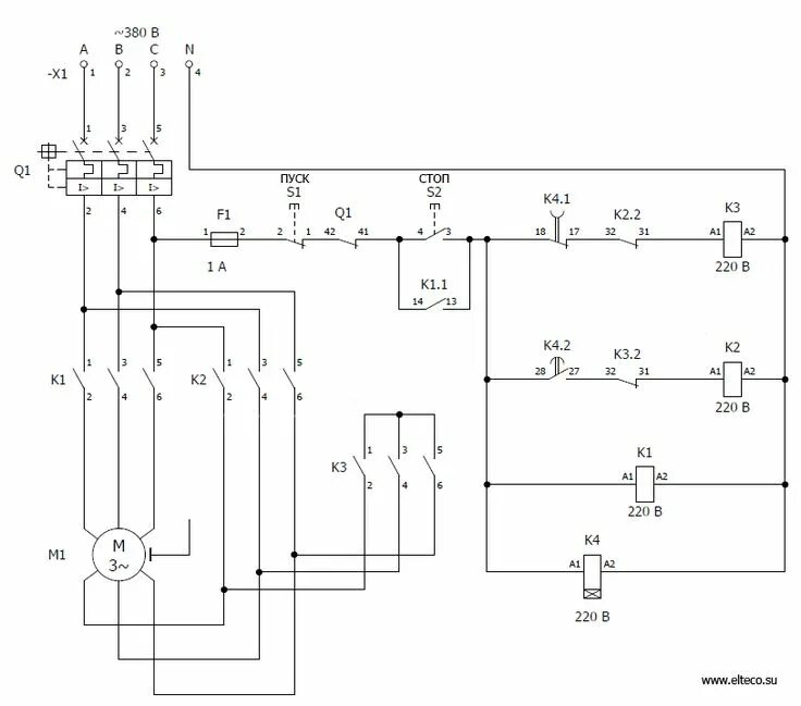 Подключение реле звезда треугольник ЭЛТЕКО - Подбор контактора по току в схеме "звезда - треугольник". Diagram, Visu