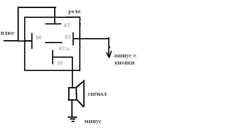 Подключение реле звукового сигнала схема Установка клаксона. - Lada 21083, 1,5 л, 1991 года запчасти DRIVE2