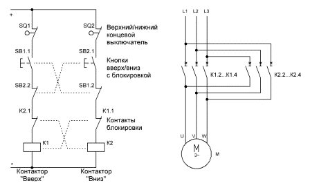 Подключение реверсивного выключателя Подключение асинхронного двигателя через контактор - ООО ПРОМТЕХАВТОМАТИЗАЦИЯ