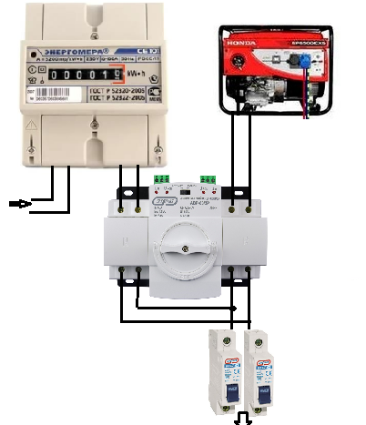 Подключение резервного автомата Устройство автоматического ввода резерва АВР-63/2Р 220в