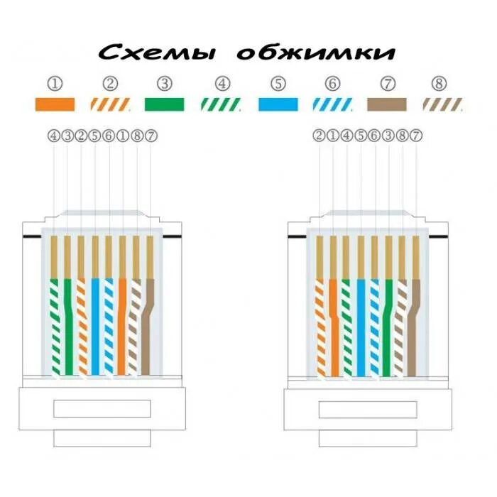 Подключение rj 45 8 проводов Как обжать кабель RJ-45 своими руками: пошаговая инструкция