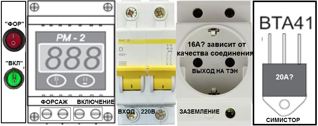 Подключение рм 2 Регулятор мощности РМ-2 в корпусе с розеткой 18А