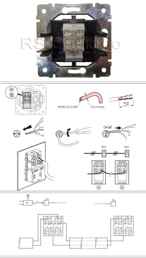 Подключение розетка rj11 Подключение телефонной розетки rj11 HeatProf.ru