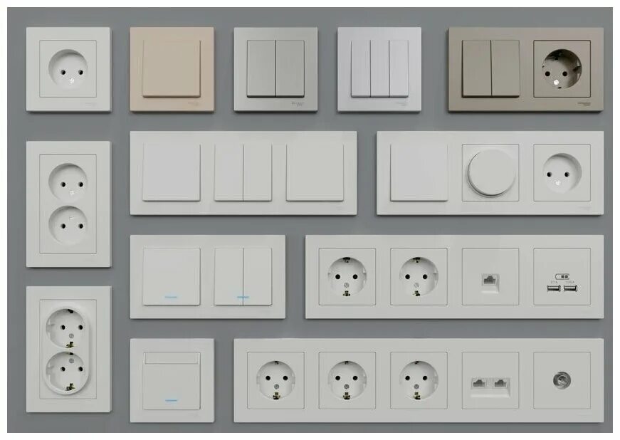 Подключение розетки atlas design Schneider Electric AtlasDesign Розетка двойная с рамкой без заземления, 16А (бел