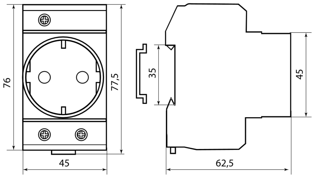 Подключение розетки на din рейку Розетка TDM ELECTRIC РАР10-3-ОП (5 шт.), 16 А, с заземлением - купить в интернет