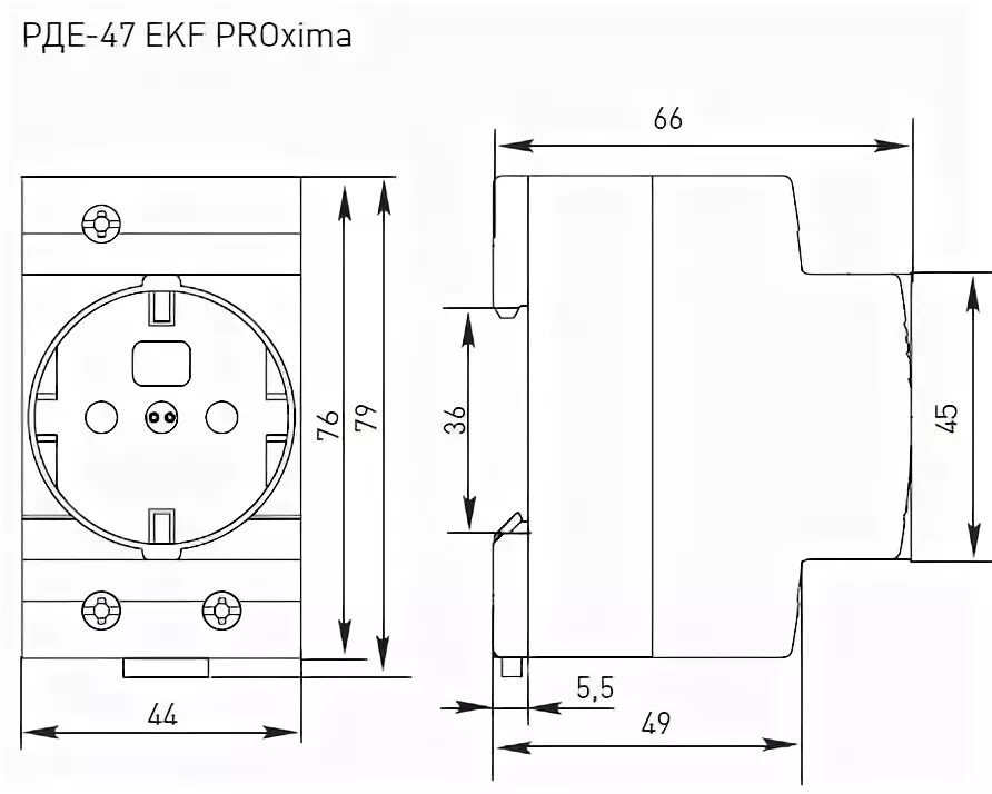 Подключение розетки на din рейку Розетка модульная 2P+PE 16A на DIN-рейку, с заземлением EKF mdse-47-pro : Купить