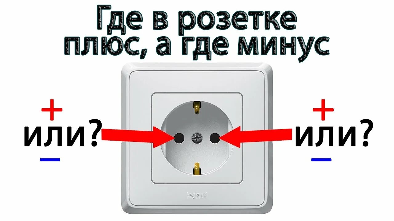 Подключение розетки плюс и минус Где в розетке плюс, а где минус? - YouTube