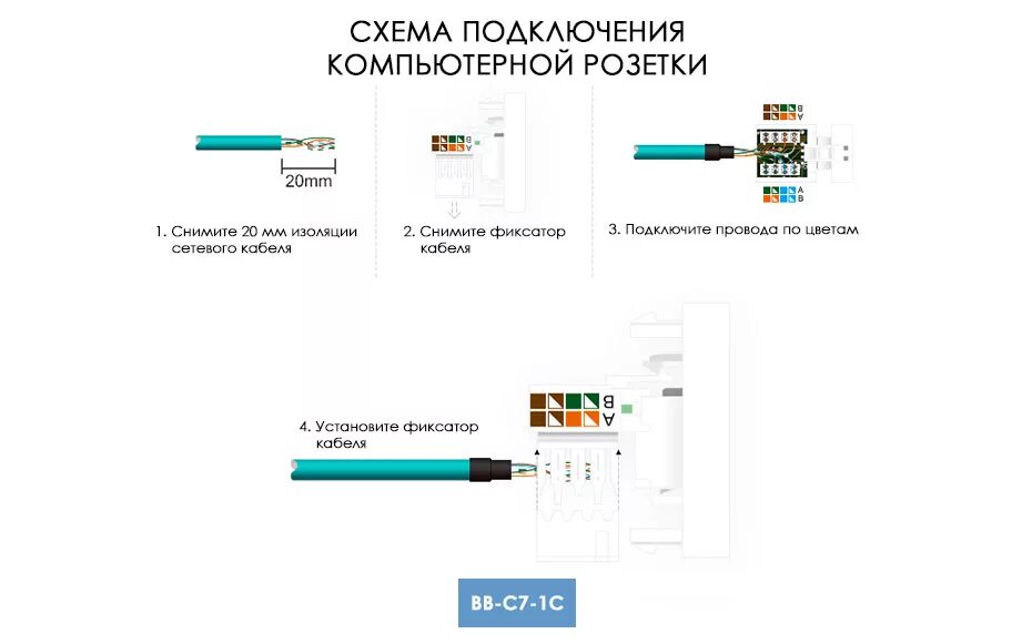 Подключение розетки под интернет схема Розетка Livolo КОМП RJ-45 двойная Черная - Gnkelektro.ru - интернет-магазин элек