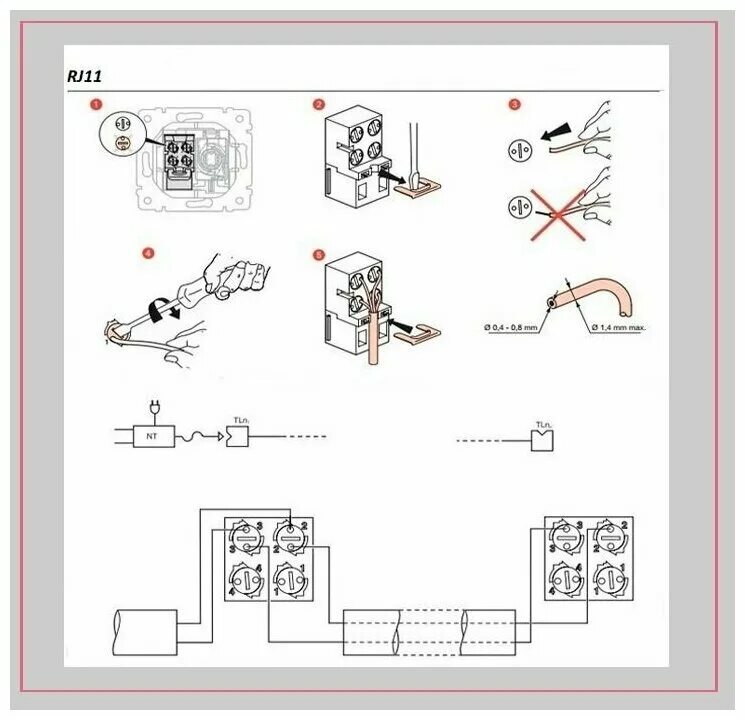 Подключение розетки rj 11 VLN Розетка RJ11 - купить в интернет-магазине по низкой цене на Яндекс Маркете