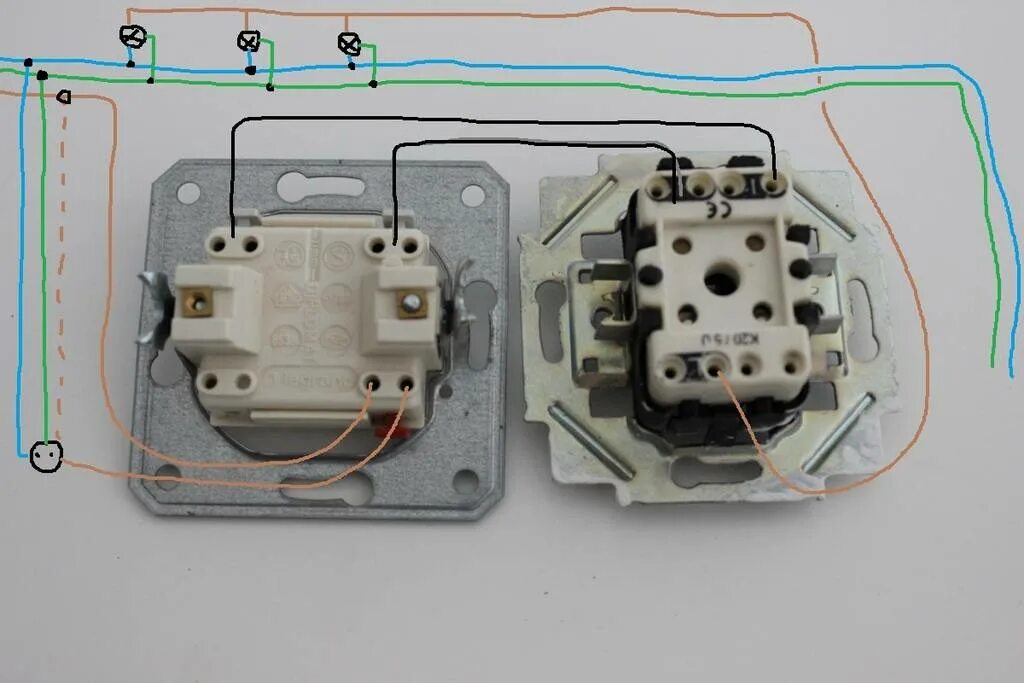 Подключение розетки с двумя выключателями Выключатель двухполюсный двухклавишный фото - DelaDom.ru