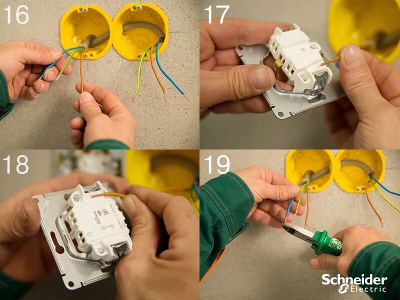 Подключение розетки schneider electric Монтаж розетки и выключателя от Schneider Electric - Интернет-магазин люстр и св