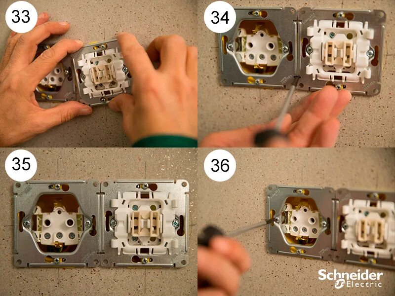 Подключение розетки шнайдер электрик Монтаж розетки и выключателя с фотографиями ЭЛЕКО - Интернет-магазин электрики в