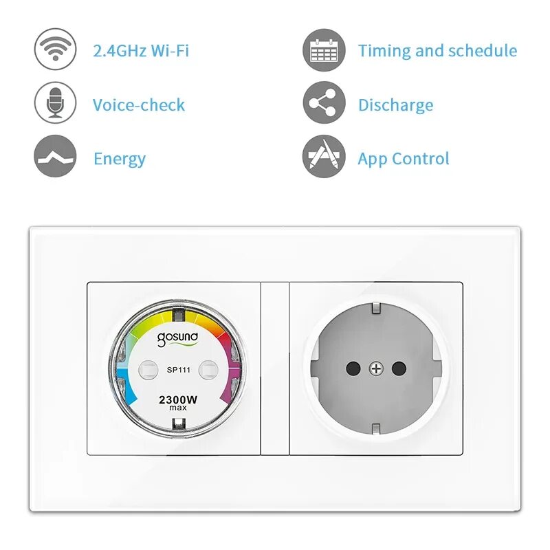 Подключение розетки smart plug к алисе Умная розетка Gosund с Wi-Fi, 10 А, голосовое управление, работает с Alexa Googl