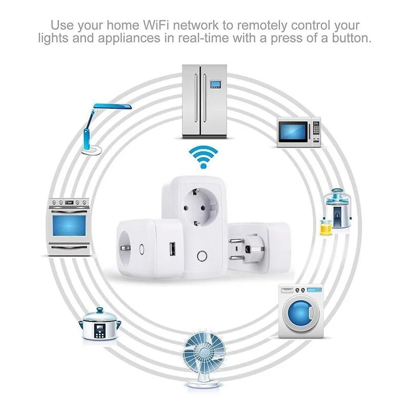 Подключение розетки умный дом Wi-Fi умная розетка Беспроводной Outlet Управление Plug 10A ЕС Стандартный разъе