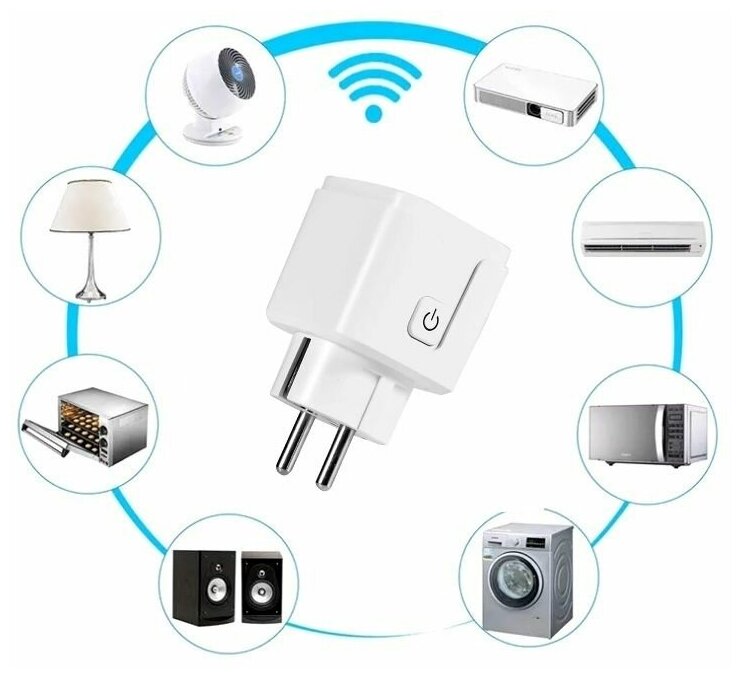 Подключение розетки умный дом Умная розетка WiFi Smart Plug 16 А для Алисы - купить в интернет-магазине по низ