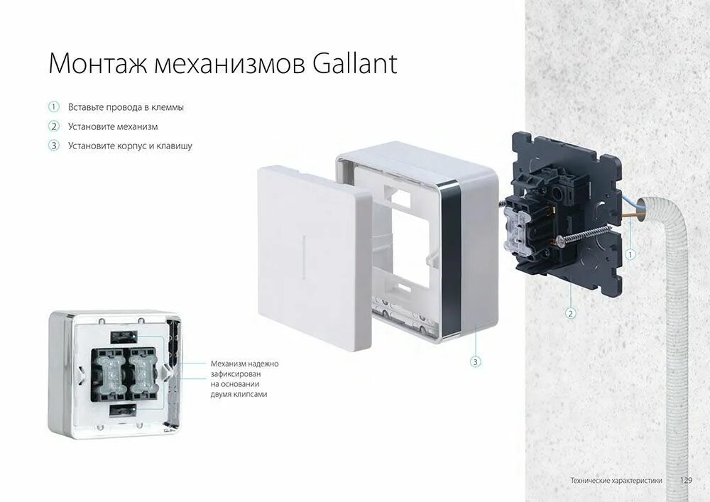 Подключение розетки веркель Вывод кабеля Gallant W5050204 Графит рифленый