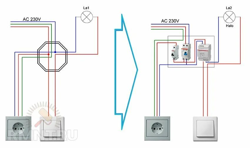 Подключение розеток и освещения Схема освещения под лампы 12V: особенности монтажа низковольтных сетей Строитель